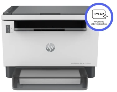 Hewlett Packard (HP) HP LaserJet Tank 2604dw AIO All-in-One Spausdintuvas - A4 Mono lazerinis, Spausdinti/Kopijuoti/Nuskaityti, Auto-Duplex, LAN, Wifi, 22 val., 250-2500 puslapių per mėnesį (pakeičia Neverstop)