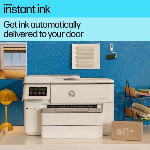 Hewlett Packard (HP) HP OfficeJet Pro 9730e HP+ plataus formato AiO All-in-One Spausdintuvas - A3/A4 spalvotas rašalas, spausdinimas/kopijavimas/nuskaitymas, automatinis dokumentų tiektuvas, automatinis dvipusis, du dėklai, LAN, Wifi, 22 psl. per mėnesį, 250-1500 puslapių (pakeičia OfficeJet Pro 7740)