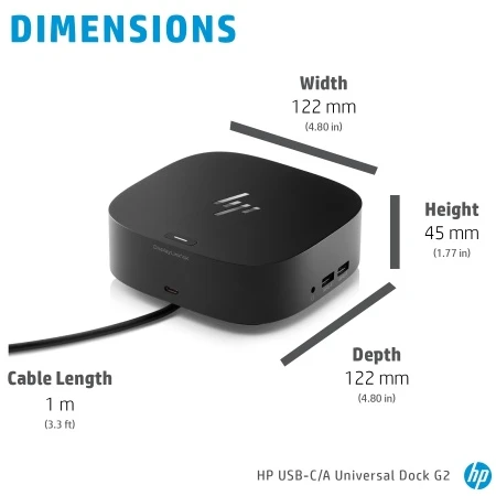 HP USB-C Dock G5 (5TW10AA) Jungčių stotelė, Juoda (SPEC)