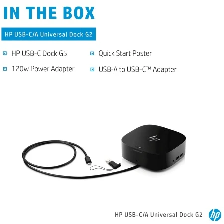 HP USB-C Dock G5 (5TW10AA) Jungčių stotelė, Juoda (SPEC)