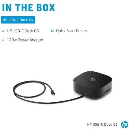 HP USB-C Dock G5 (5TW10AA) Jungčių stotelė, Juoda