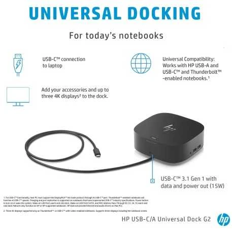 HP USB-C Dock G5 (5TW10AA) Jungčių stotelė, Juoda