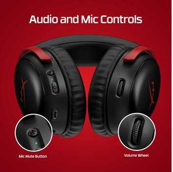 HyperX Cloud III belaidės žaidimų ausinės su mikrofonu, Juodos