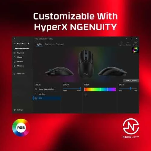 Pelė HyperX Pulsefire Haste 2, juoda