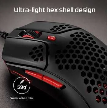Žaidimų pelė HyperX Pulsefire Haste, Juoda/Raudona