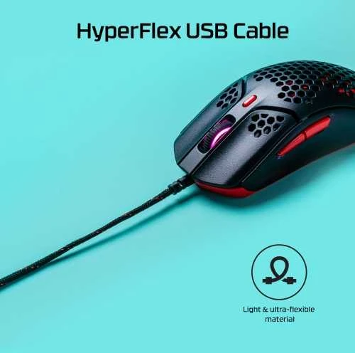 Žaidimų pelė HyperX Pulsefire Haste, Juoda/Raudona
