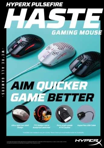 Žaidimų pelė HyperX Pulsefire Haste, Juoda/Raudona