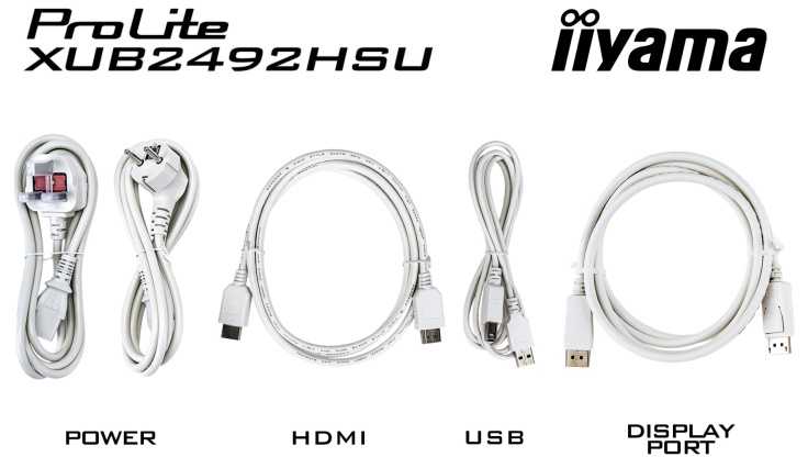 iiyama ProLite XUB2492HSU-W6 Monitorius 24'' IPS FHD 1920x1080 0.4 ms 250 cd/m2 100 Hz, Balta (SPEC)