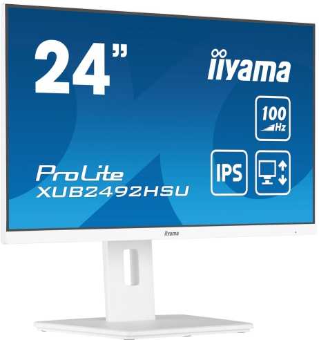 iiyama ProLite XUB2492HSU-W6 Monitorius 24'' IPS FHD 1920x1080 0.4 ms 250 cd/m2 100 Hz, Balta (SPEC)