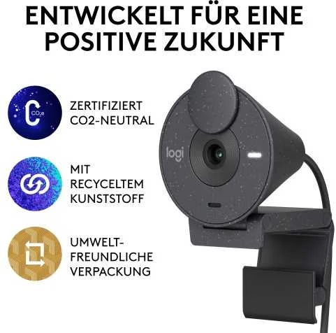 Internetinė kamera Logitech Brio 300, juoda
