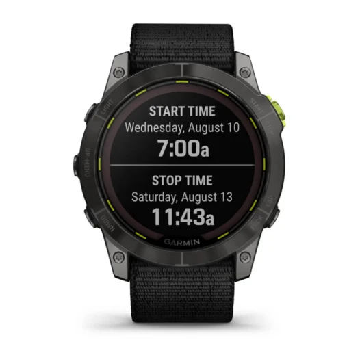 Išmanusis laikrodis Garmin Enduro 2, Anglies spalvos korpusas su juodu nailoniniu dirželiu „UltraFit“
