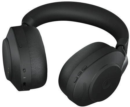 Jabra Evolve2 85 MS Stereo Laidinės/Belaidės ausinės, Bluetooth, USB-A, Charging Stovas, Juoda