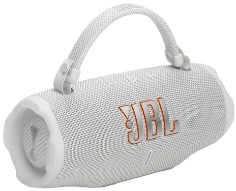 JBL Charge 6 Nešiojama garso kolonėlė, Bluetooth, Baltas