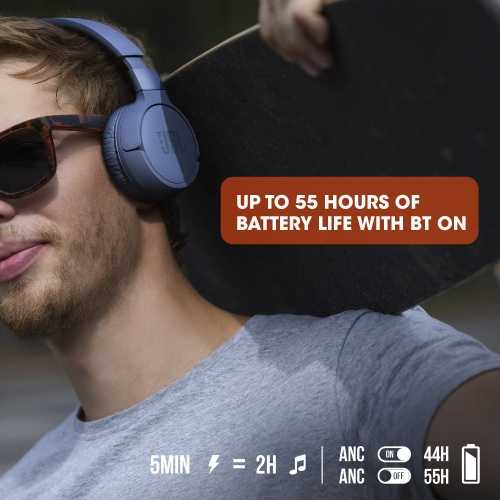 Belaidės ant ausų uždedamos triukšmą slopinančios ausinės JBL Tune 660NC, Juodos