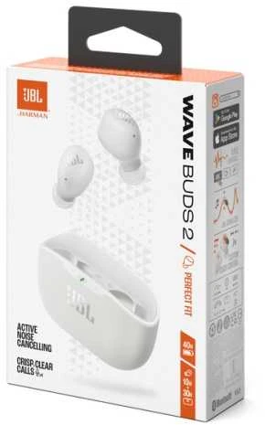 JBL Wave Buds 2 TWS belaidės ausinės, Baltos