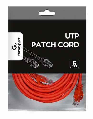 GEMBIRD PP6U-5M/R Gembird UTP Cat6 Patch laidas, 5 m, raudonas