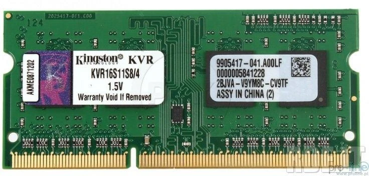 Nešiojamo kompiuterio atmintis KINGSTON 4GB DDR3 1600MHz Non-ECC CL11 SODIMM SR x8