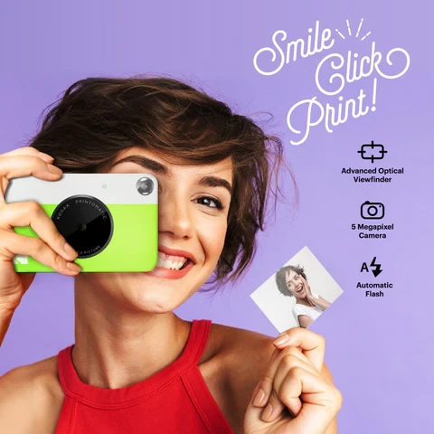 Momentinė kamera - Kodak Printomatic 10MP ZINK nuotraukų spausdintuvas žalias