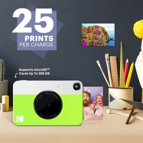 Momentinė kamera - Kodak Printomatic 10MP ZINK nuotraukų spausdintuvas žalias