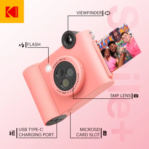 Momentinis Fotoparatas Kodak Smile Camera Rodsmpcampk