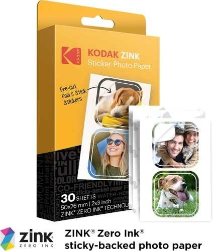 Kodak ZINK 2x3'' 50x76 mm 30 Sheets Pre-Cut Sticker Fotopopierius
