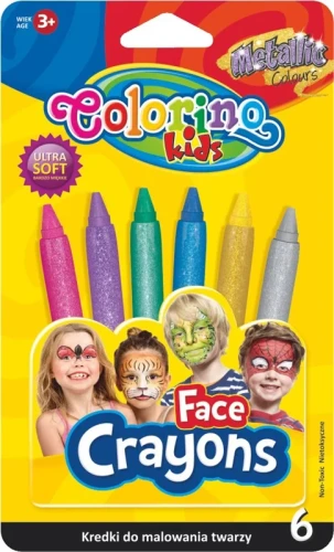 COLORINO KIDS veido dažai Metallic, 6 spalvos, 65917PTR