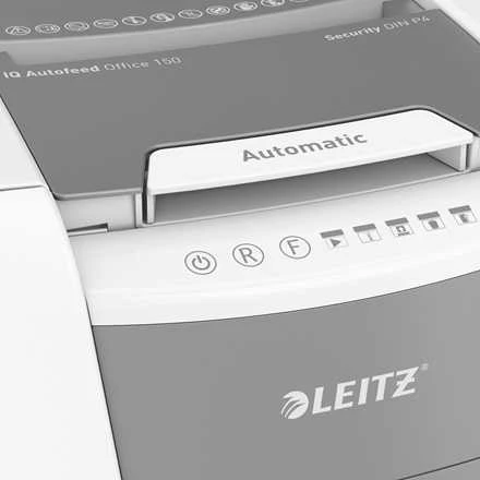 Leitz IQ Autofeed Office 150 Automatinis dokumentų naikiklis P4, Pilka/Balta
