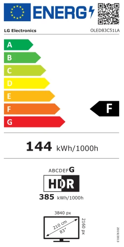 83 colių LG OLED83C51LA 4K išmanusis Televizorius 2025