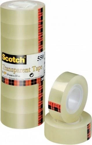 3M Lipni juostelė SCOTCH 550, 19 mm x 33 m, ypač skaidri