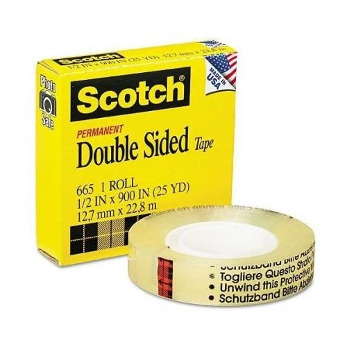 Dvipusė lipni juosta SCOTCH 665, 12 mm x 23 m, skaidri