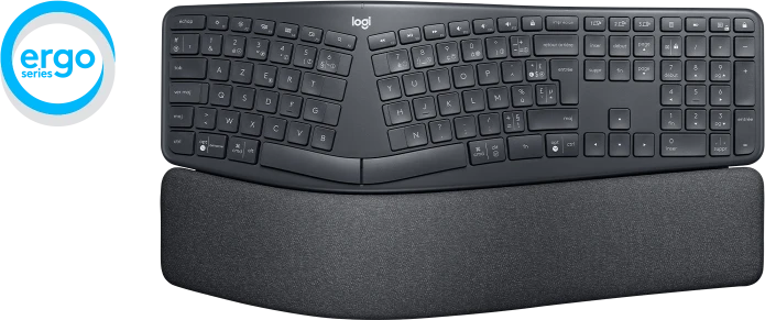 Logitech ERGO K860 belaidė klaviatūra, grafito spalvos, JAV tarptautinis išdėstymas (Qwerty)