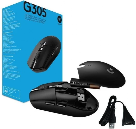 Pelė žaidimams Logitech G305, juodos spalvos