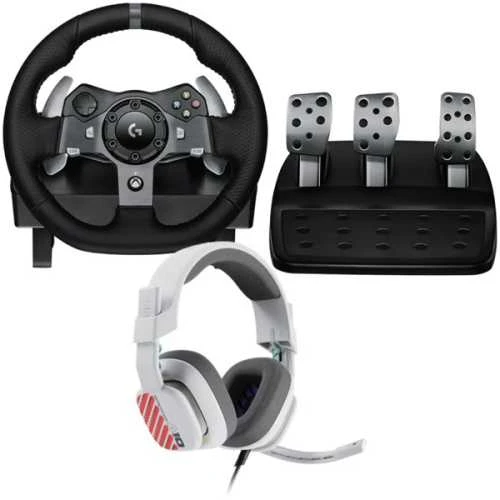 Komplektas: žaidimų vairas Logitech G920 + Ausinės ASTRO A10 Baltas (Skirta XBOX ir PC) 991-000487