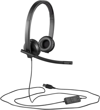 Logitech H570e Mono MS Teams Laidinės ausinės USB-A, Juoda