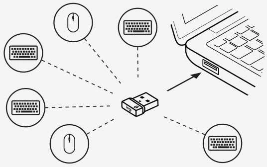 Logi Bolt USB adapterio veikimo schema