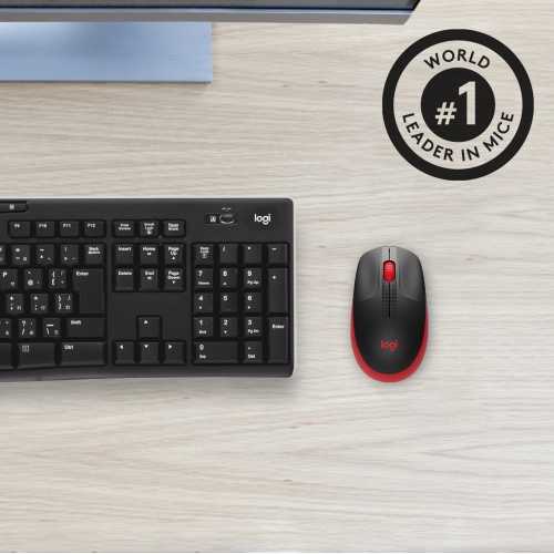 Logitech M190 Full-Size Belaidė pelė, RF belaidė, 1000 DPI, Raudona (SPEC)