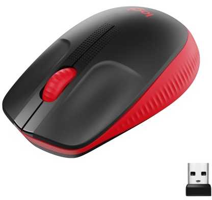 Logitech M190 Full-Size Belaidė pelė, RF belaidė, 1000 DPI, Raudona (SPEC)