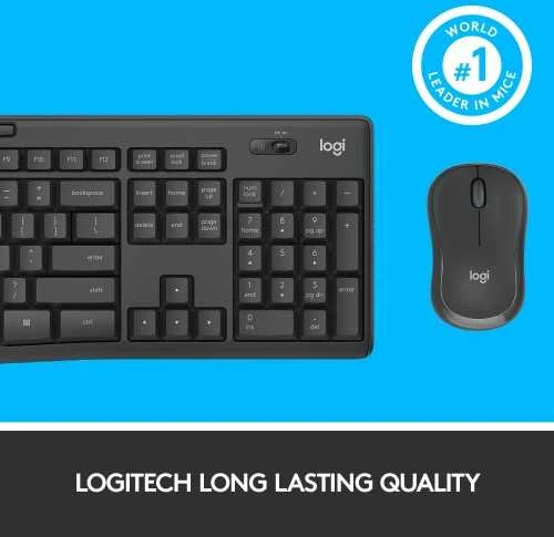 Belaidė klaviatūra su pele Logitech MK295, US kalba, Juodos spalvos