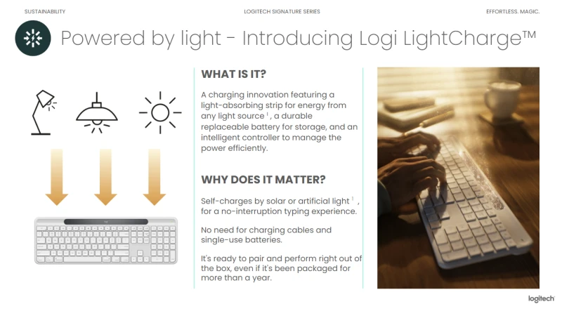 Logitech Signature Slim Solar+ K980 verslui Belaidė klaviatūra, RF+Bluetooth, JAV tarptautinis, grafito spalvos