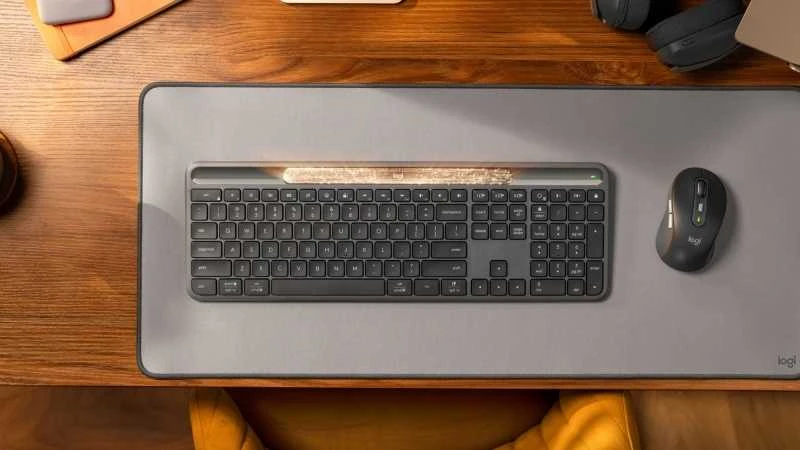 Logitech Signature Slim Solar+ K980 verslui Belaidė klaviatūra, RF+Bluetooth, JAV tarptautinis, grafito spalvos