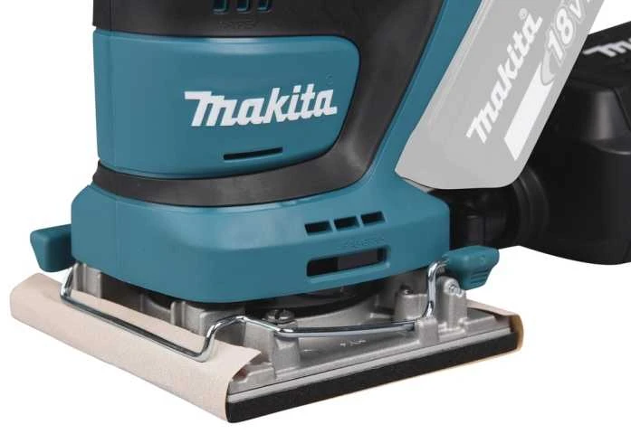 Makita DBO482Z Akumuliatorinis vibracinis šlifuoklis 18V, 114x102mm (Aliumininis pagrindas), Šlifavimo popieriaus dydis 114x102mm, Be akumuliatorių ir kroviklio!