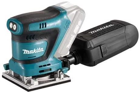 Makita DBO482Z Akumuliatorinis vibracinis šlifuoklis 18V, 114x102mm (Aliumininis pagrindas), Šlifavimo popieriaus dydis 114x102mm, Be akumuliatorių ir kroviklio!