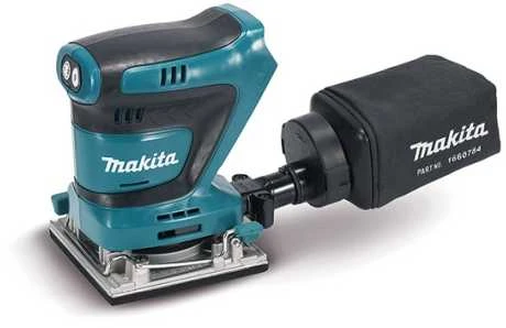 Makita DBO482Z Akumuliatorinis vibracinis šlifuoklis 18V, 114x102mm (Aliumininis pagrindas), Šlifavimo popieriaus dydis 114x102mm, Be akumuliatorių ir kroviklio!