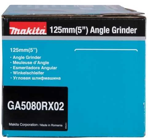 Makita GA5080RX02 Kampinis šlifuoklis 1400W, 125mm, X-LOCK, SJS, AVT