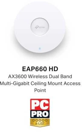 Maršrutizatorius TP-LINK EAP660 HD belaidis dviejų dažnių lubinis prieigos taškas | TP-LINK | Belaidis dviejų dažnių lubinis prieigos taškas | EAP660 HD | 802.11ax | 2402+1148 Mbit/s | 10/100/1000/2500 Mbit/s | Ethernet LAN (RJ-45) jungtys: 1 | MU-MiMO: Taip | PoE įvestis | Antenos tipas: Vidinė