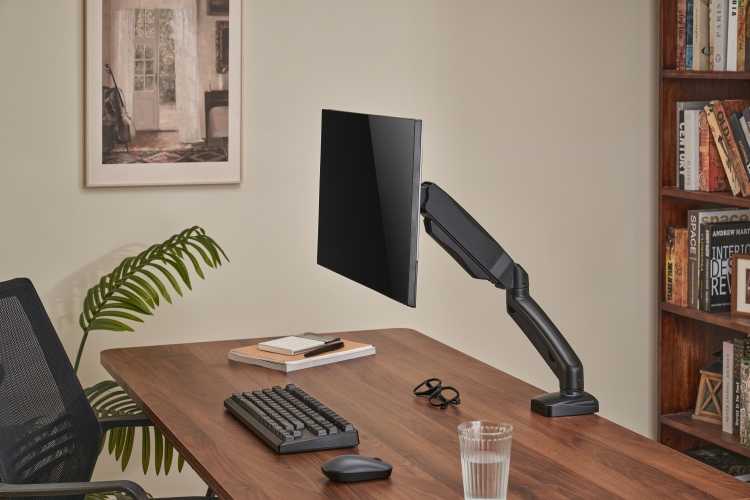 Up Up Premium Single Screen Monitoriaus laikiklis 17-32'', VESA 75x75, 100x100, Matinė juoda