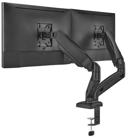 Up Up Premium Dual-Screen Monitoriaus laikiklis 17-32'', VESA 75x75, 100x100, Matinė juoda