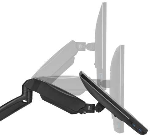 Up Up Premium Single Screen Monitoriaus laikiklis 17-32'', VESA 75x75, 100x100, Matinė juoda