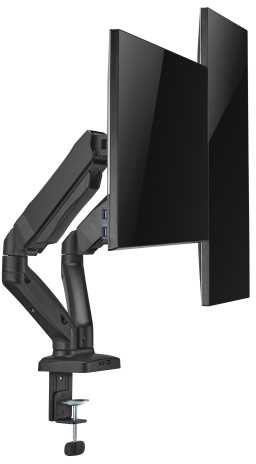 Up Up Premium Dual-Screen Monitoriaus laikiklis 17-32'', VESA 75x75, 100x100, Matinė juoda