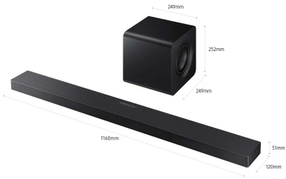 Namų kino sistema Samsung Q-Series HW-QS700F Soundbar Garso sistema 3.1.2 ch, Juoda